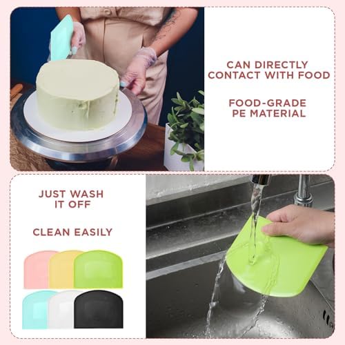 24 Pcs Plastic Dough Scraper Set Multipurpose Bench Cake Cutter Flexible - Image 5