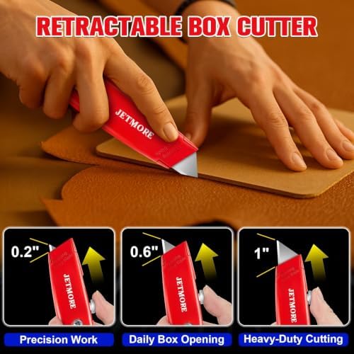 JETMORE 20 Pack Box Cutter Razor Knife Utility Utility Knife - Image 5