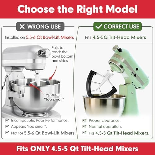Flex Edge Beater for KitchenAid 4.5-5 Qt Tilt-Head Stand Mixers - Image 3