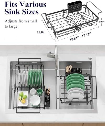 Kitsure Expandable in-Sink or Over-Sink Dish Drying Rack - Image 2