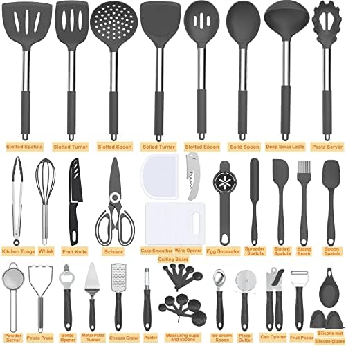 Silicone Cooking Utensil Set, Umite Chef 43 PCS Heat Resistant Kitchen Utensil - Image 2