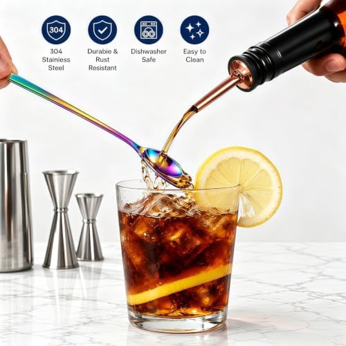 8 Inch Long Handle Iced Tea Spoons, 18/8 Stainless Steel Coffee Spoons - Image 5