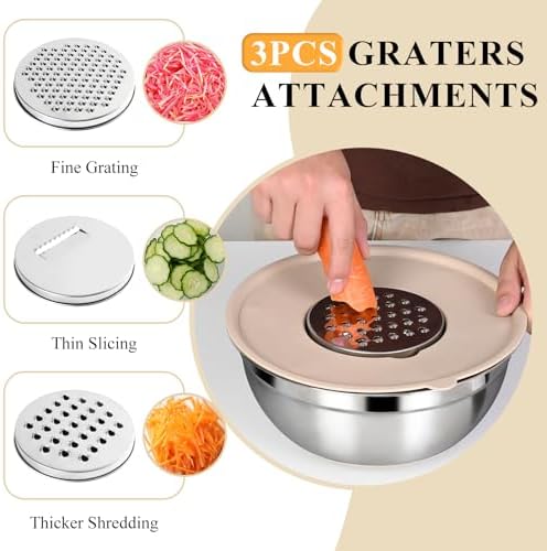 Mixing Bowls with Airtight Lids Set, Non-Slip Silicone Bottoms - Image 3