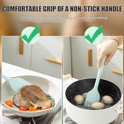 KAKAMINA Silicone Spatula Set, 8 Pack 11 Inch, Sturdy Steel Core - Image 7