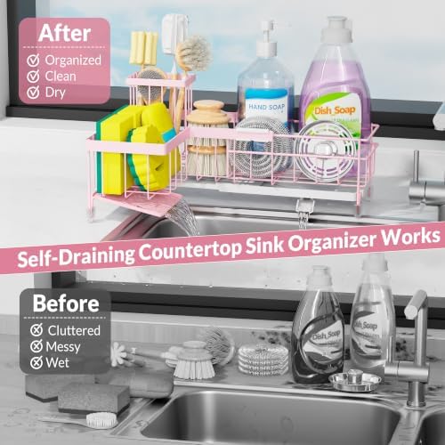 Extendable L-Shaped Sink Caddy Organizer - Image 4
