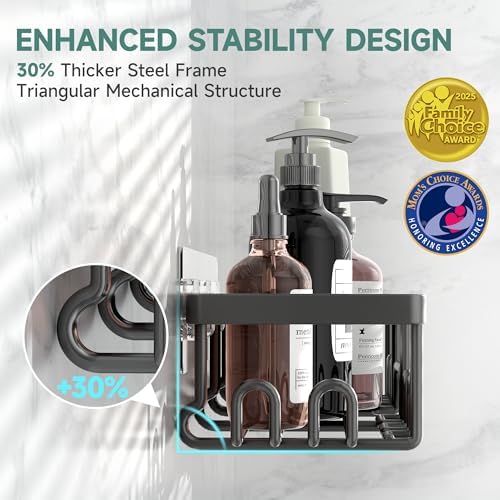Veken Shower Caddy 3-Pack, Advanced Rustproof Design, No Drilling Adhesive - Image 2