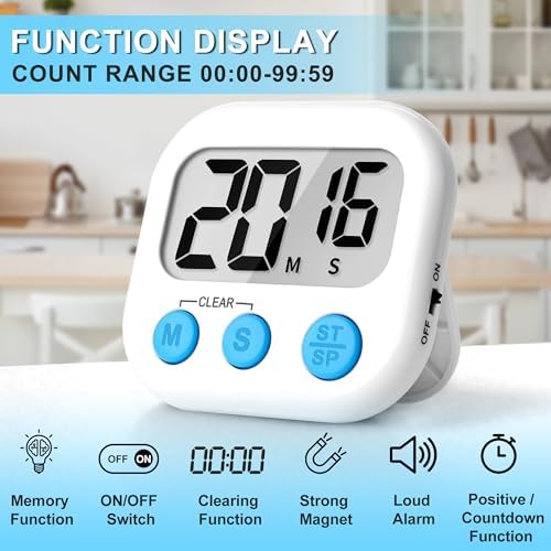 ZILLEEN Classroom Timer for Kids Teachers 6 Pack Digital Timers White - Image 4
