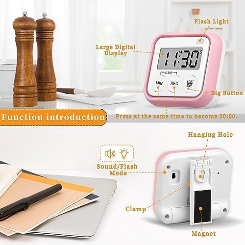Timer, Kitchen Timers for Cooking Classroom Timer for Kids Teachers Magnetic - Image 4