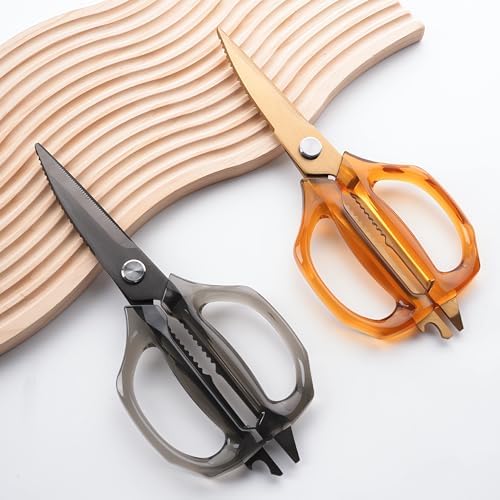 Jasni Transparent Handle Stainless Steel Sharp Powerful Kitchen Scissors - Image 2