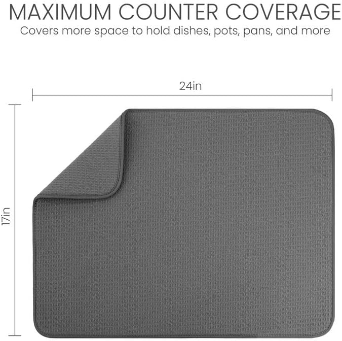 Bellemain Dish Drying Mat, Drying Matt Kitchen Counter, 17 x 24 Inch - Image 2