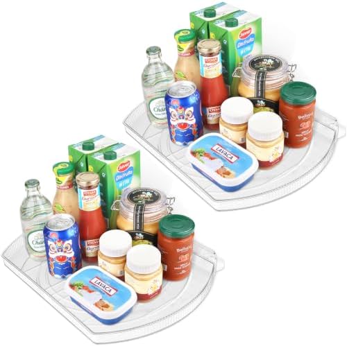 Lazy Susan Turntable for Refrigerator, Square Turntable Organizer for Fridge by FIRJOY