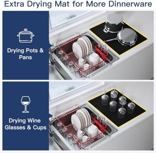 JASIWAY Red Dish Drying Rack in Sink - Image 3