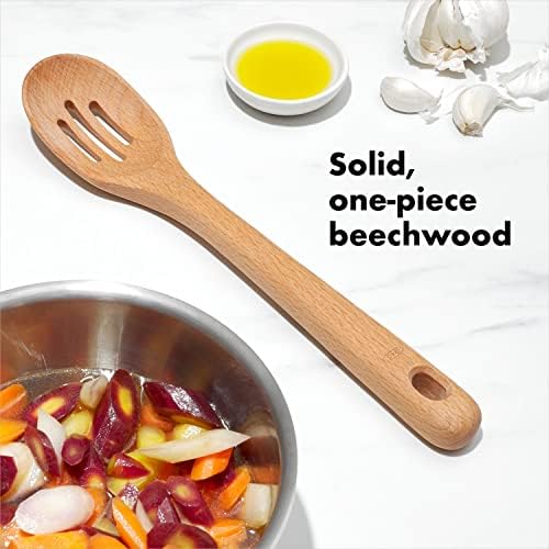 OXO Good Grips Large Wooden Slotted Spoon - Image 3