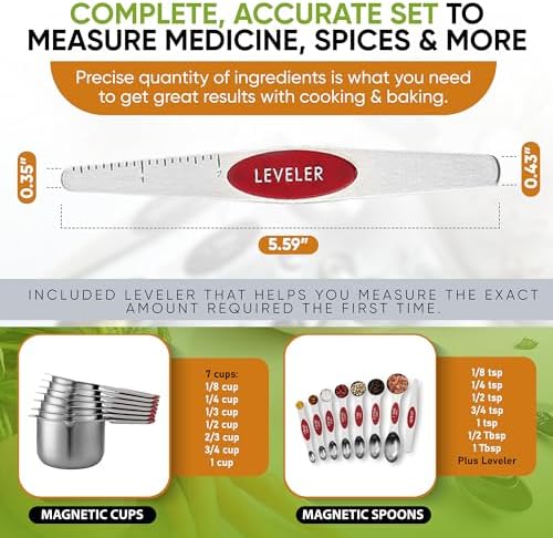 Spring Chef Magnetic Measuring Cups & Spoons Set of 15 - Image 6