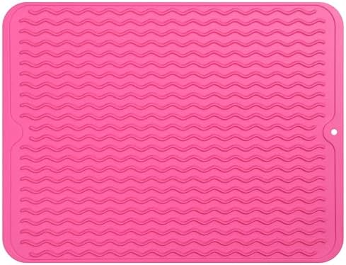 MicoYang Silicone Dish Drying Mat — Quick-Dry Ridges Counter & Sink Pad by MicoYang