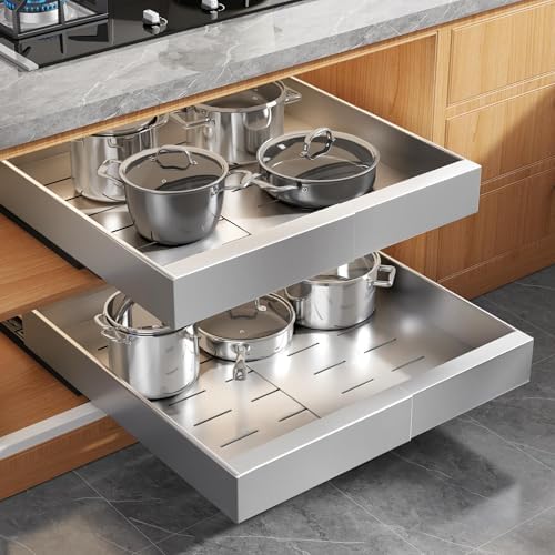 Seinloes 2 Pack Expandable Pull Out Cabinet Organizer 21"Deep by Seinloes