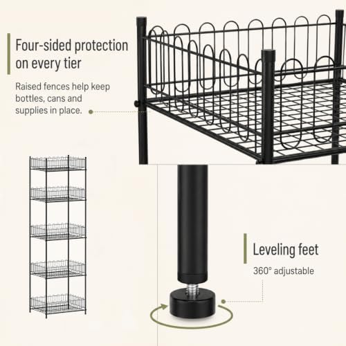 Water Bottle Organizer Stand 5 Tier Soda Can Storage Rack - Image 4