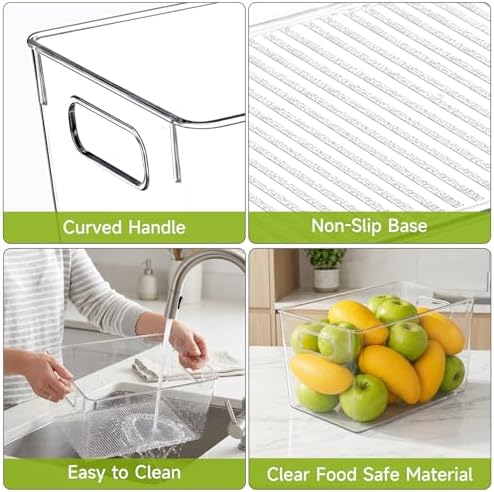YKIOKE 8 Pack Clear Plastic Storage Bins - Image 5