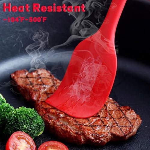 KAKAMINA Red Silicone Spatulas, 8 Pack 8.3 Inch, Sturdy Steel Core - Image 6
