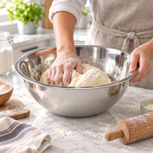 Stainless Steel Mixing Bowl 8 Quart Large Kitchen Prep Bowl - Image 3