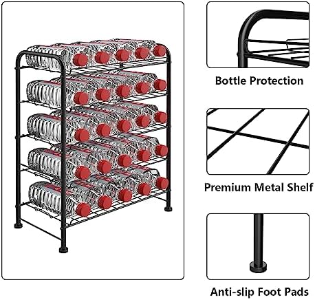 Water Bottle Organizer 5 Tier FreeStanding Water Bottle Storage Rack Metal - Image 4