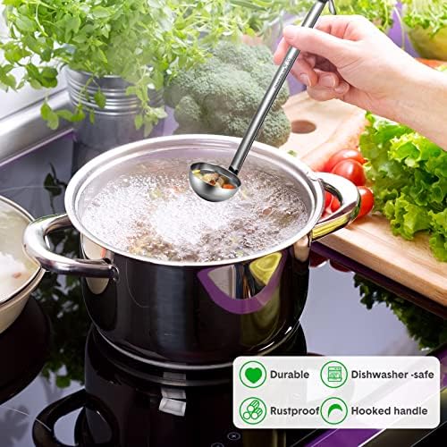 Potchen 10 Pcs Stainless Steel Soup Ladle Set, 1 oz - Image 4