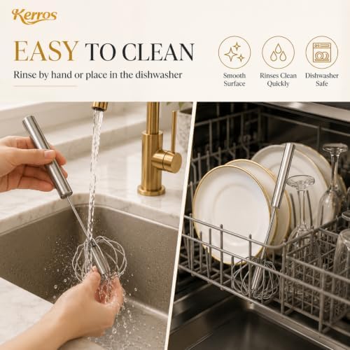 Kerros 3 Pack Semi Automatic Whisk Set, Stainless Steel Egg Beaters - Image 6
