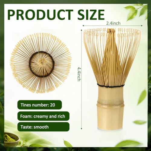 LemonRoad 12 Pcs Matcha Whisk Bulk 80 Prong Bamboo Whisk - Image 3