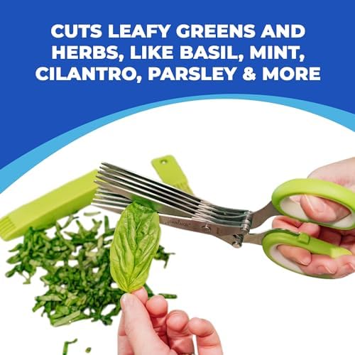 Jenaluca 5-Blade Herb Scissors, Stainless Steel Kitchen Shears - Image 4