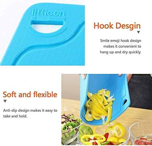 Liflicon Silicone Thick Cutting Boards Mats Set of 3pcs Foldable & Flexible - Image 4