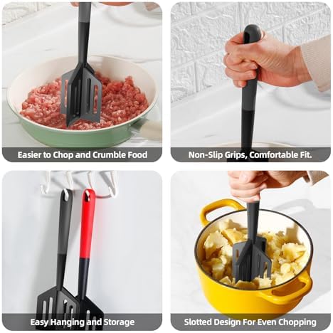 Potato Masher Meat Chopper Spatula 2-in-1, Ground Beef Chopper Tool - Image 5