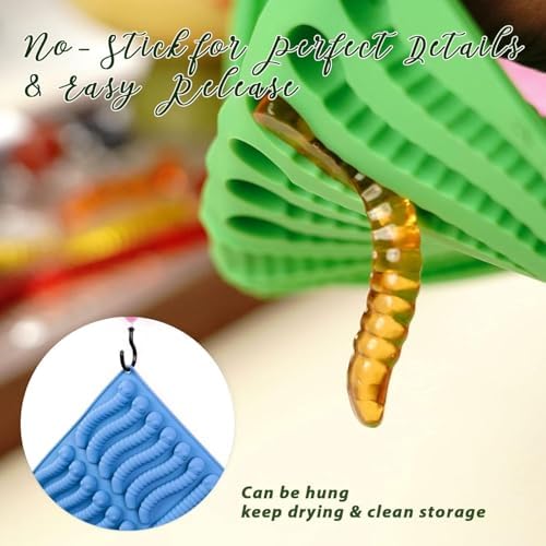 LUSHYUM 4PCS 5~14ML Gummy Bear & Worm Moulds Set, 100 Total Cavities - Image 4