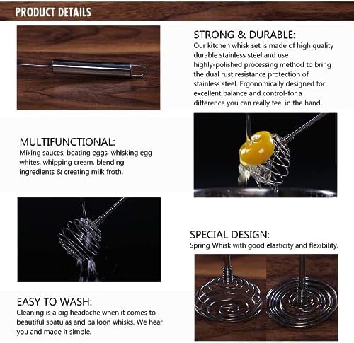 Whisk, Stainless Steel Spring Whisk, Balloon Whisk Egg Beater - Image 4