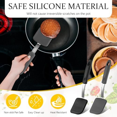 2Pcs Mini Silicone Cookie Brownie Spatula, Solid Flat - Image 5
