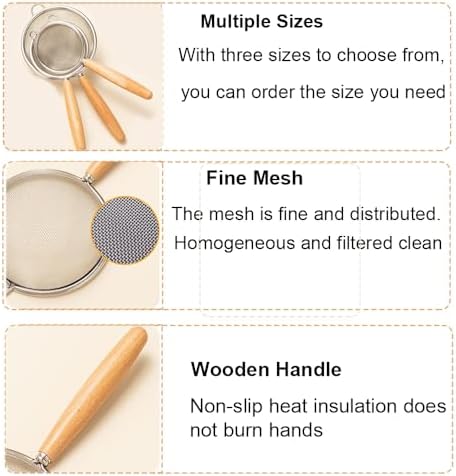 2Pcs Stainless Steel Fine Mesh Strainer Versatile Long-Handle Sieves - Image 3