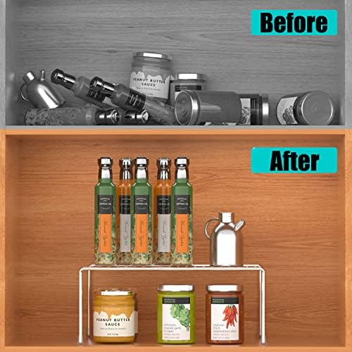 Kitchen Cabinet Shelf Organizer Set of 6, Medium Metal Wire Pantry Storage - Image 4