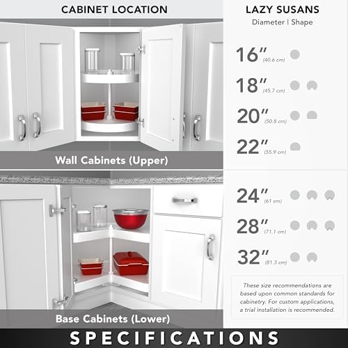 REV-A-SHELF 20" Almond Polymer Full-Circle 2-Shelf Lazy Susan w/Dependent - Image 6