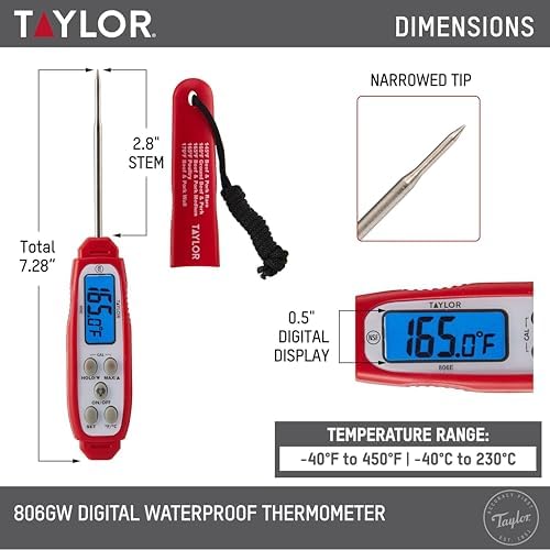 Taylor Digital Instant Read Waterproof Meat Thermometer - Image 3