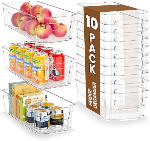 incostar Clear Fridge Organizer, Refrigerator Organizer Bins by INCOSTAR