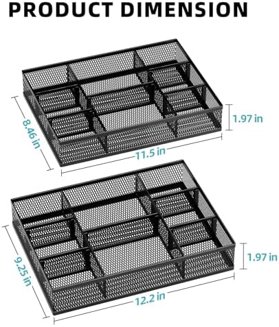Marbrasse 2 Pack Desk Drawer Organizer, Mesh Drawer Organizer Tray - Image 5