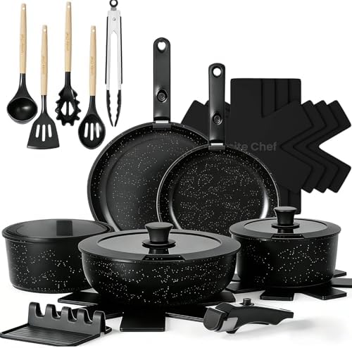 Umite Chef 21Pcs Pots and Pans Set Non Stick, Nonstick Ceramic Cookware Sets by UmiteChef