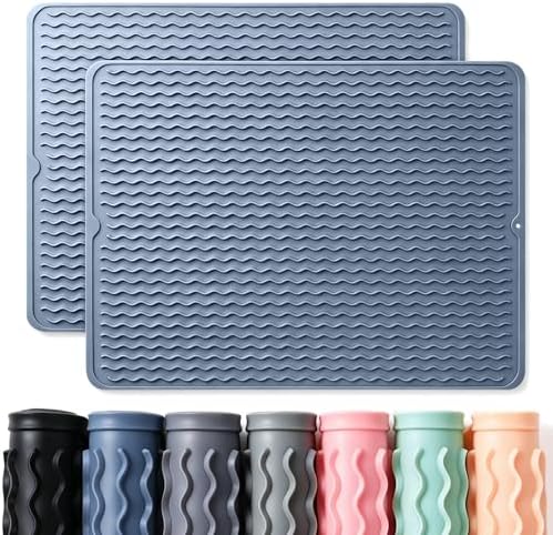 2 Pack Caketime Silicone Dish Drying Mat by CAKETIME