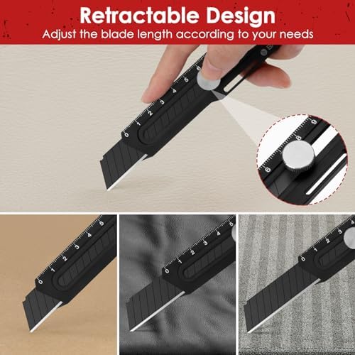 BIBURY 2 Pcs 18mm Retractable Utility Knife, Stainless Steel Box Cutter - Image 6