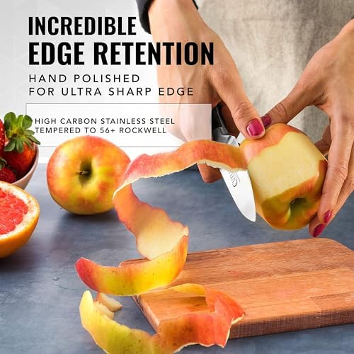Cutluxe Paring Knife, 3.5" Small Kitchen Peeling Knife – Razor Sharp - Image 5