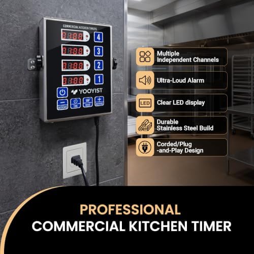 Commercial 4 Channel Digital Kitchen Timer Loud Alarm Cook Timer - Image 2