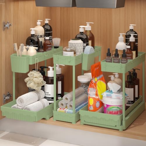 Sevenblue 3-Pack 2-Tier L-Shaped Under Sink Organizers by Sevenblue