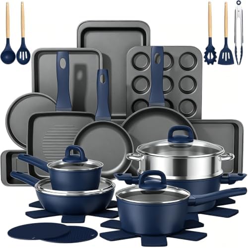 Pots and Pans Set Nonstick, Umite Chef Kitchen Non Stick Induction Cookware & by UmiteChef