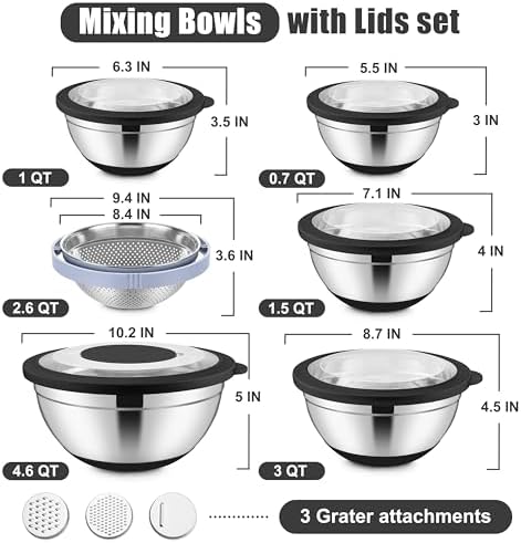 E-far Stainless Steel Mixing Bowls - Image 2