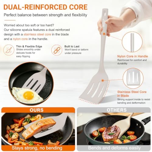 Beijiyi 4 Pack Silicone Spatula Set, High Heat Resistant, - Image 5