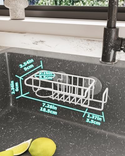 HapiRm Sponge Holder for Kitchen Sink, No Drill Kitchen Sink Caddy Organizer - Image 5